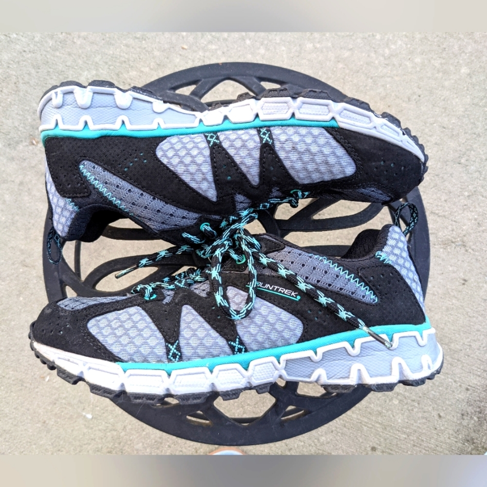 EUC Women's Mountrek Hiking Shoes Grey, Black, Teal Size 7
